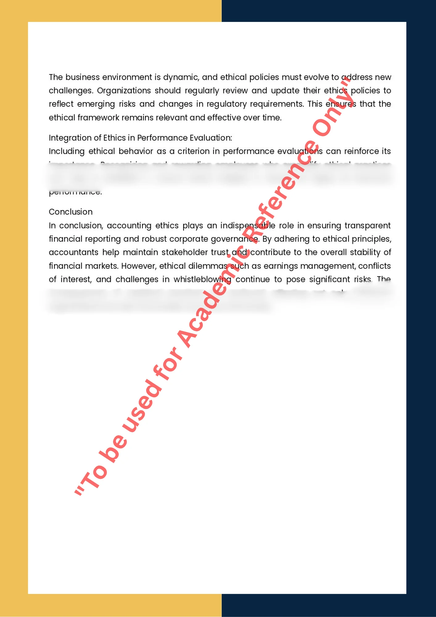 Assignment Sample Of Subject ACCT 110- Accounting Ethics 4